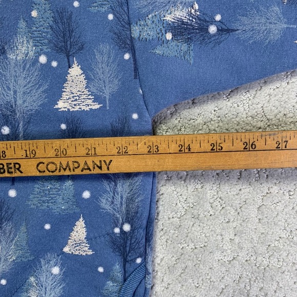 Vintage National Wildlife Federation Sweatshirt Womens Small? Blue Tree Print - Picture 9 of 12